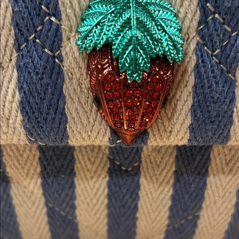 Kurt Geiger Blue and Cream Striped Mini Kensington Bag NWT - Picture 3 of 6